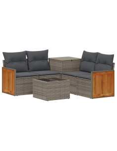 Set di divani 6 pz Grigio e Grigio Scuro 2