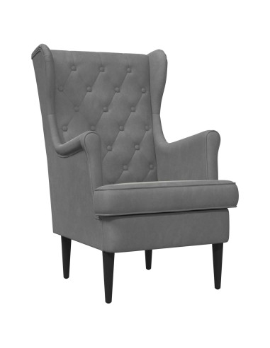 Poltrona con Ottomano 2 pz Grigio Scuro Velluto