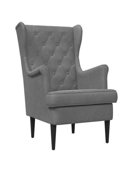 Poltrona con Ottomano 2 pz Grigio Scuro Velluto