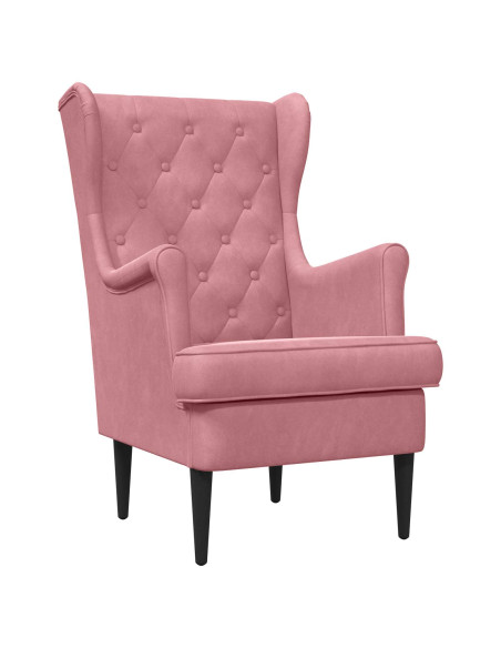 Poltrona con Ottomano 2 pz Rosa Velluto