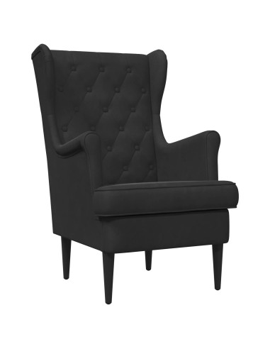 Poltrona con Ottomano 2 pz Nero Velluto