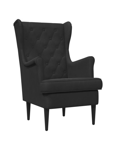 Poltrona con Ottomano 2 pz Nero Velluto