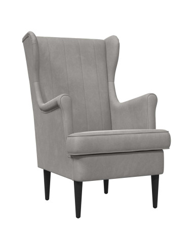 Poltrona con Ottomano 2 pz Grigio Chiaro Velluto