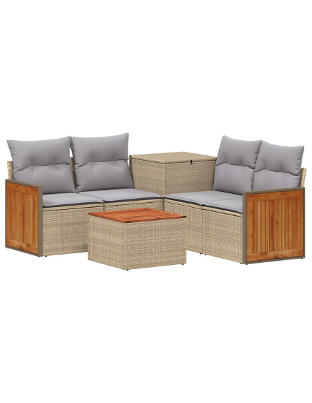 Set di divani 6 pz Beige e Grigio Chiaro