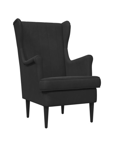 Poltrona con Ottomano 2 pz Nero Velluto