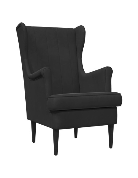 Poltrona con Ottomano 2 pz Nero Velluto