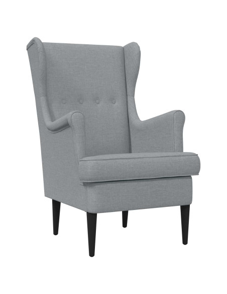 Poltrona con Ottomano 2 pz Grigio Chiaro Tessuto