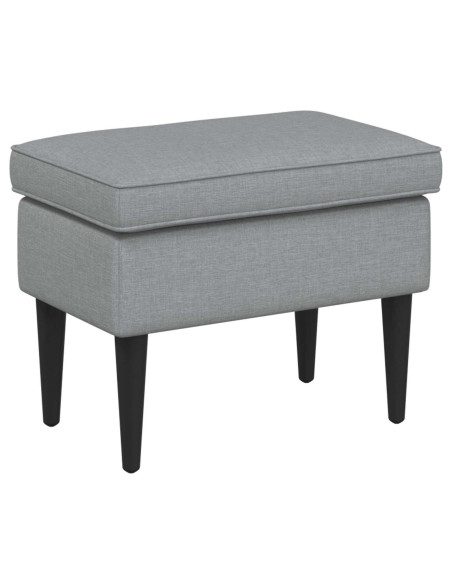 Poltrona con Ottomano 2 pz Grigio Chiaro Tessuto