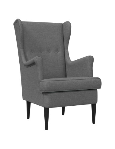 Poltrona con Ottomano 2 pz Grigio Scuro Tessuto