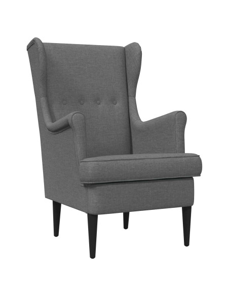 Poltrona con Ottomano 2 pz Grigio Scuro Tessuto