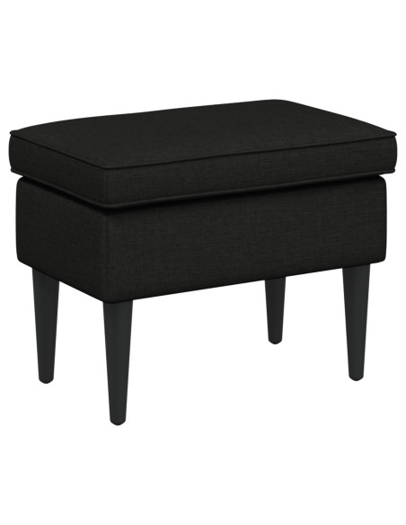 Poltrona con Ottomano 2 pz Nero Tessuto