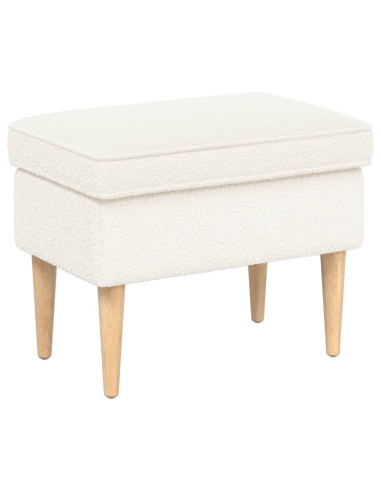 Poltrona con Ottomano 2 pz Crema Bouclé