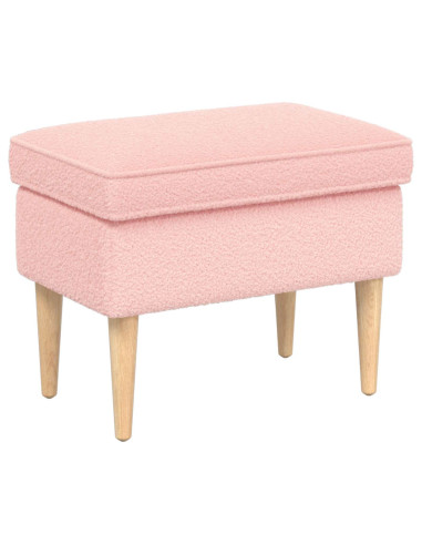Poltrona con Ottomano 2 pz Rosa Bouclé