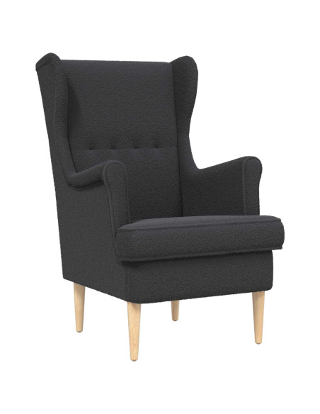 Poltrona con Ottomano 2 pz Grigio Scuro Bouclé