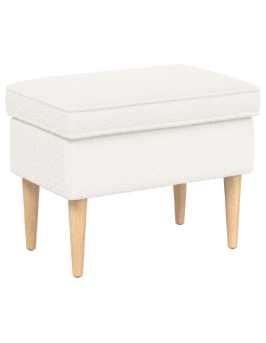 Poltrona con Ottomano 2 pz Crema Bouclé