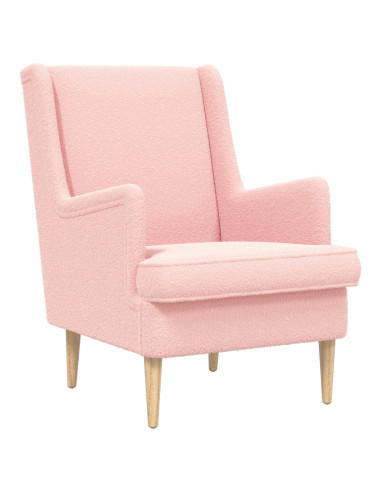 Poltrona con Ottomano 2 pz Rosa Bouclé
