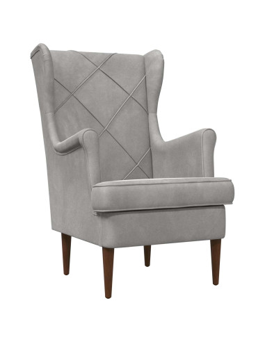 Poltrona con Ottomano 2 pz Grigio Chiaro Velluto