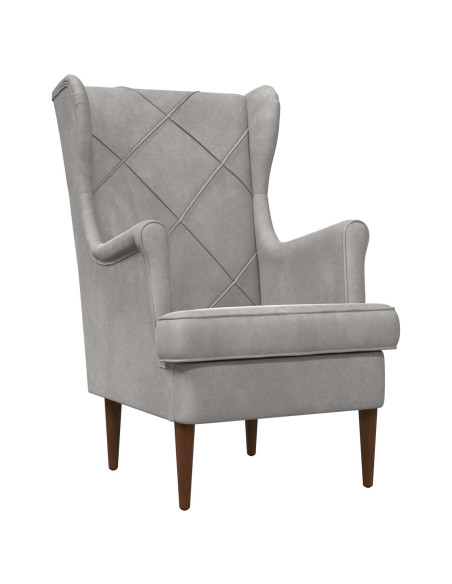 Poltrona con Ottomano 2 pz Grigio Chiaro Velluto