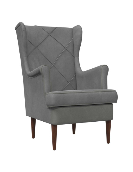 Poltrona con Ottomano 2 pz Grigio Scuro Velluto