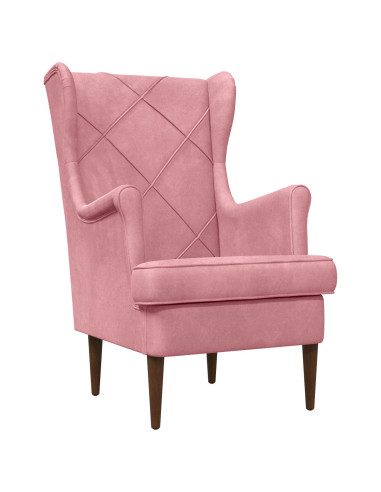 Poltrona con Ottomano 2 pz Rosa Velluto