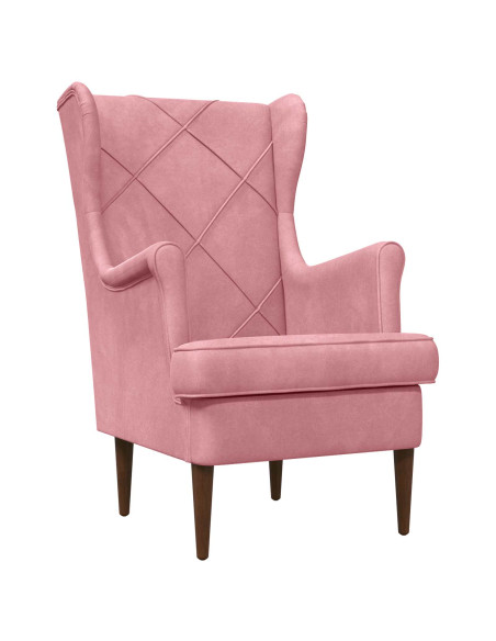 Poltrona con Ottomano 2 pz Rosa Velluto