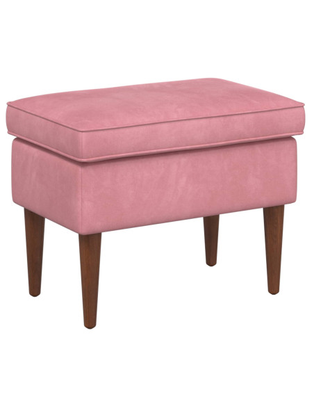 Poltrona con Ottomano 2 pz Rosa Velluto