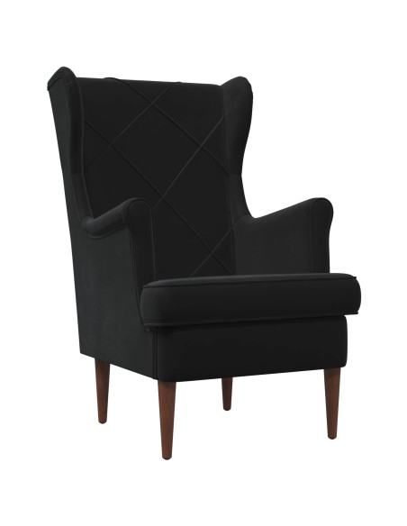Poltrona con Ottomano 2 pz Nero Velluto