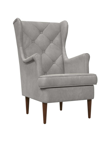 Poltrona con Ottomano 2 pz Grigio Chiaro Velluto