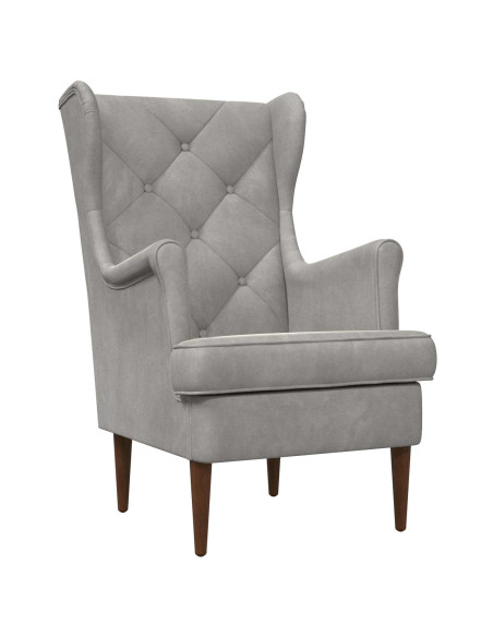 Poltrona con Ottomano 2 pz Grigio Chiaro Velluto