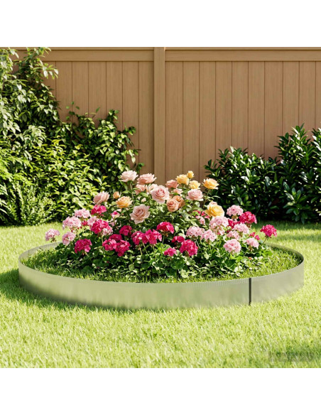 Bordura per Prato 20 m x 20 cm Acciaio zincato Argento