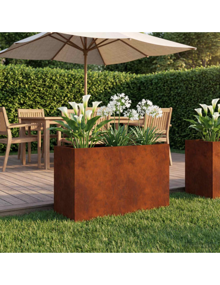 Vaso da giardino Ruggine 80 x 30 x 50 cm Acciaio Corten