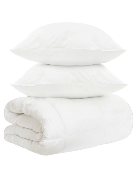 Set di Piumoni 3 pz Bianco Fibra di bambù