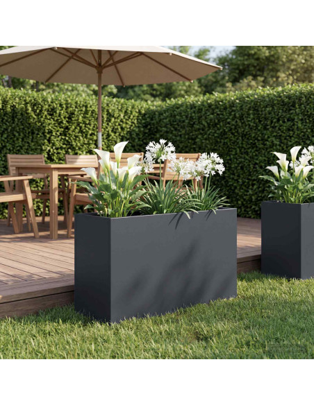 Vaso da giardino Antracite 80 x 30 x 40 cm
