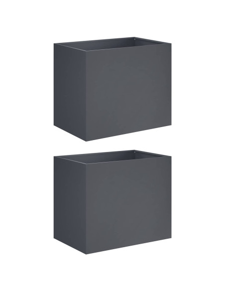Vaso da giardino 2 pz Antracite 60 x 40 x 50 cm