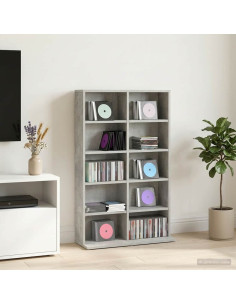 Mobile per CD Grigio Cemento 65 x 23,5 x 97,5 cm