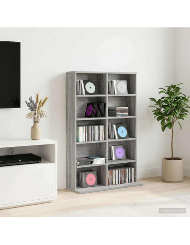 Mobile per CD Sonoma grigio 65 x 23,5 x 97,5 cm