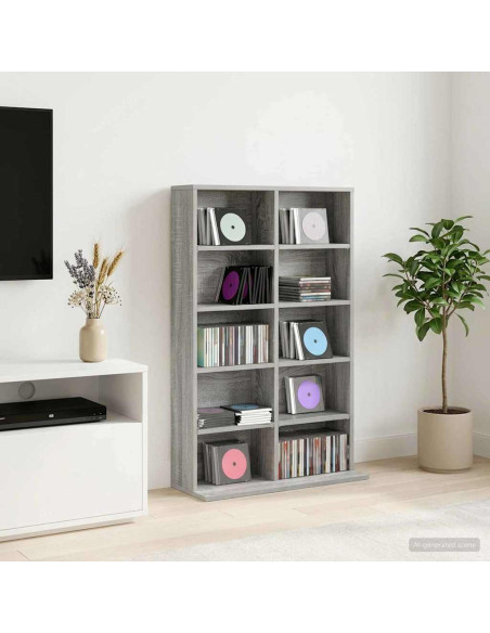 Mobile per CD Sonoma grigio 65 x 23,5 x 97,5 cm