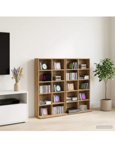Mobile per CD 2 pz Rovere Artigianale 65 x 23,5 x 97,5 cm