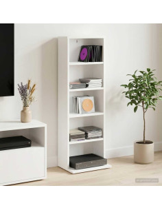 Mobile per CD Bianco 33 x 23,5 x 97,5 cm Legno ingegnerizzato