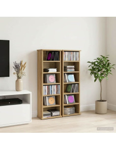 Mobile per CD 2 pz Rovere Artigianale 60 x 17 x 92 cm