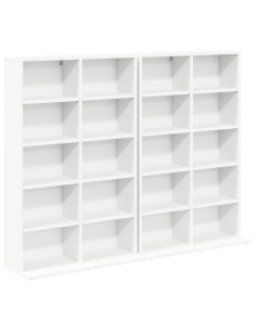 Mobile per CD 2 pz Bianco 65 x 23,5 x 97,5 cm 2