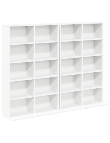 Mobile per CD 2 pz Bianco 65 x 23,5 x 97,5 cm