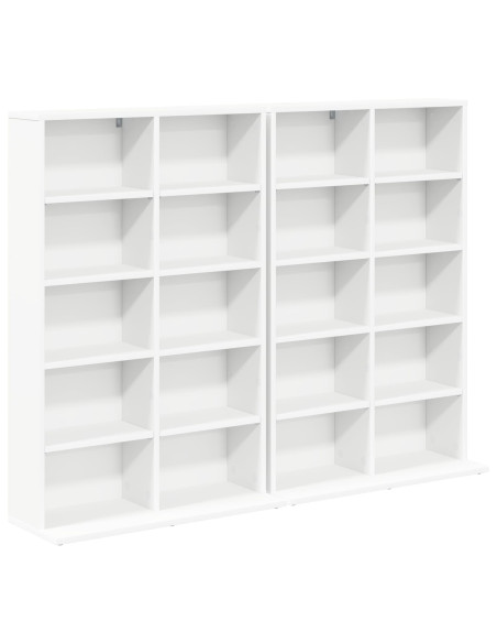 Mobile per CD 2 pz Bianco 65 x 23,5 x 97,5 cm
