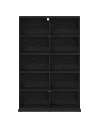 Mobile per CD Rovere Nero 65 x 23,5 x 97,5 cm