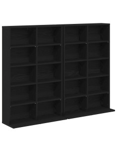 Mobile per CD 2 pz Rovere Nero 65 x 23,5 x 97,5 cm 2