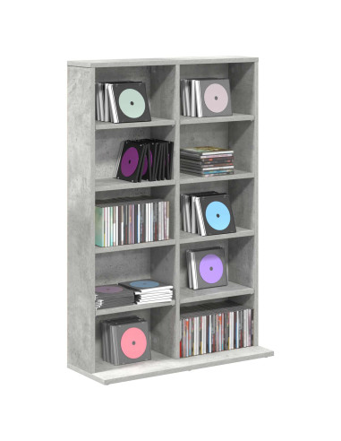 Mobile per CD Grigio Cemento 65 x 23,5 x 97,5 cm
