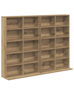 Mobile per CD 2 pz Rovere Artigianale 65 x 23,5 x 97,5 cm 2