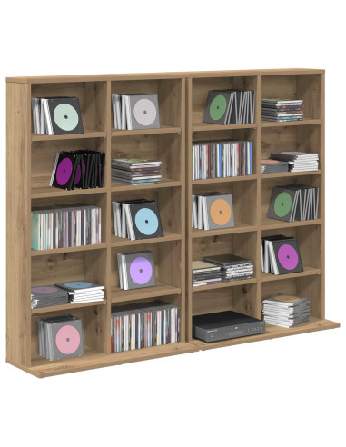 Mobile per CD 2 pz Rovere Artigianale 65 x 23,5 x 97,5 cm