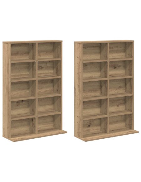 Mobile per CD 2 pz Rovere Artigianale 65 x 23,5 x 97,5 cm