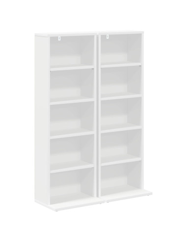 Mobile per CD 2 pz Bianco 33 x 23,5 x 97,5 cm